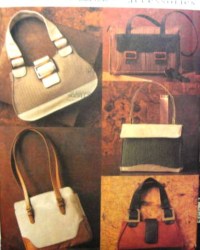 7620a VOGUE 5 SIZES HANDBAGS, CONTRAST PURSES ZIPPY PATTERN
